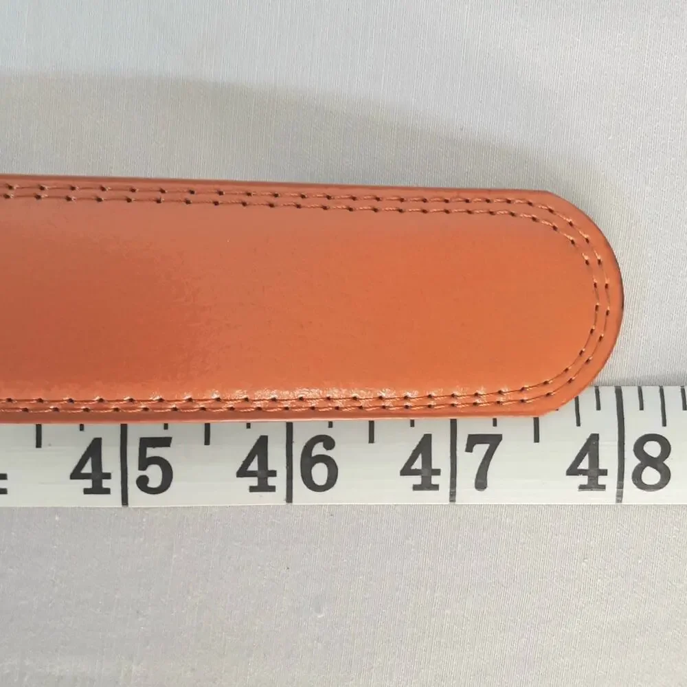 💎Mens Heavy Duty PU Leather Butterscotch Orange Ratchet Slide Belt Size XXL